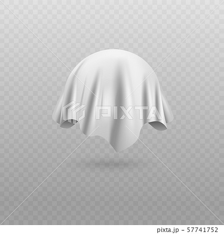 Rounded object or sphere covered with curtain 3d vector illustration isolated. 57741752