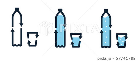 Plastic pet bottle and paper glass form recycling Plastic pet bottle and paper glass form recycling 57741788