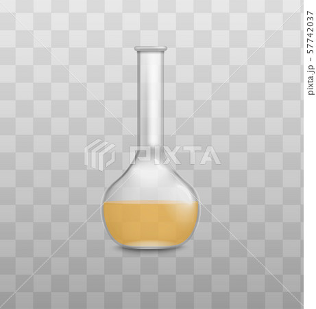 Round Glass Laboratory Beaker With Yellow のイラスト素材