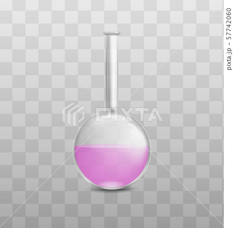 Round Glass Beaker With Purple Liquid Isolated のイラスト素材