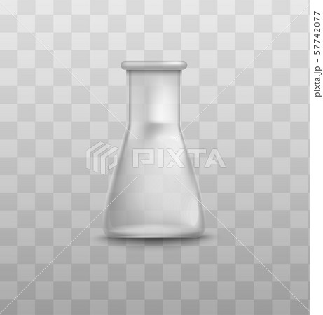 Short Glass Beaker Flask With Triangle Shape のイラスト素材