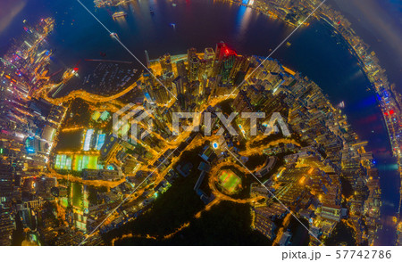 Aerial top view of Hong Kong Downtown, Republic of Aerial top view of Hong Kong Downtown, Republic of 57742786