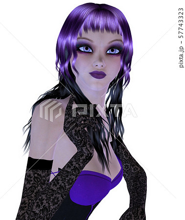 Gothic Girl In Violet Dressのイラスト素材