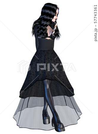 Girl in black gothic dress 57743361