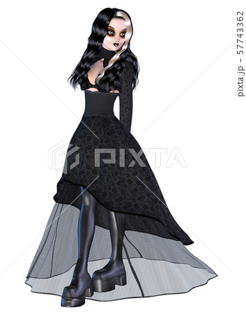 Girl in black gothic dress 57743362