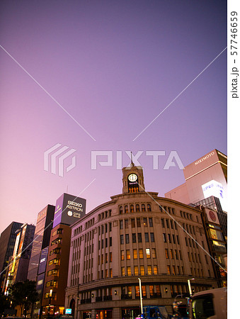 日本の東京都市景観 東京・銀座(夜景) 日本の東京都市景観 東京・銀座(夜景) 57746659