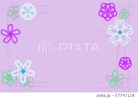 和風花柄カード　紫２ 57747128