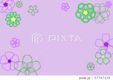 和風花柄カード　紫３ 57747129