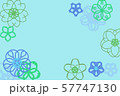和風花柄カード　水色１ 57747130