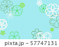 和風花柄カード　水色２ 57747131
