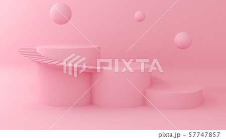 Display background for Cosmetic product presentation. Empty showcase,  3d flower paper illustration rendering. 57747857
