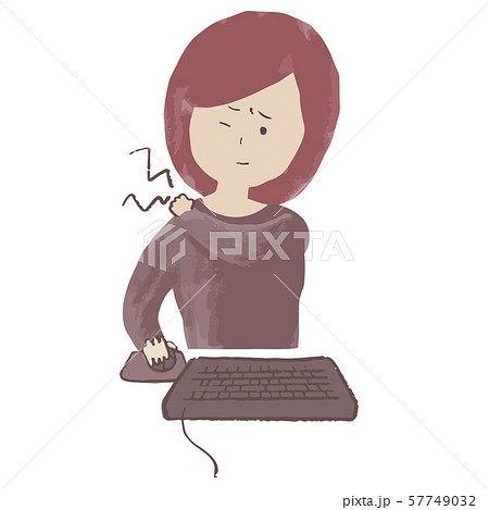 体調不良　肩こりの女性2 57749032