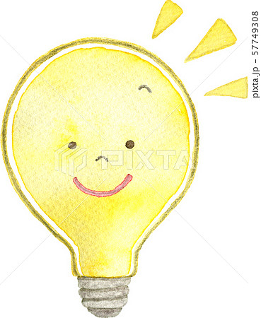 電球 にっこり のイラスト素材