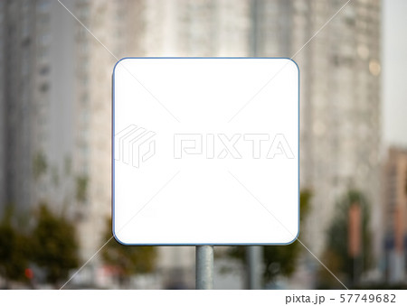 Blank white road sign 57749682