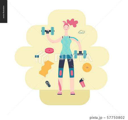Gym - girl exercising Gym - girl exercising 57750802
