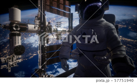 International Space Station and astronaut in outer 57751940