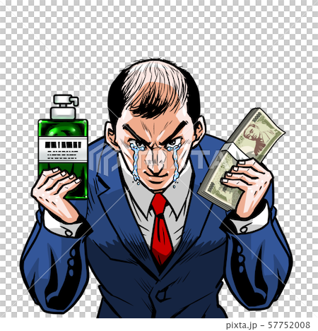 Suit thin hair bald left good job right bottle shampoo recommended high price luxury expensive bills money 57752008