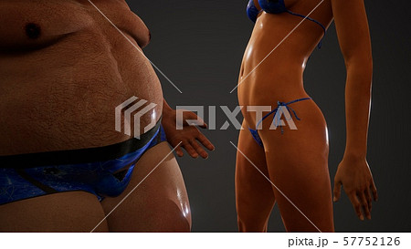 fat man and sexy woman posing in studio fat man and sexy woman posing in studio 57752126