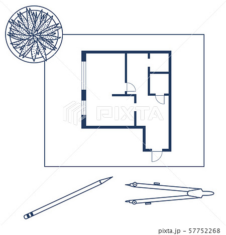 Vector illustration with apartment plan 57752268