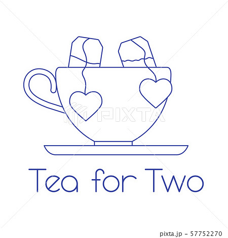 Greeting card with tea for two Valentine's Day 57752270
