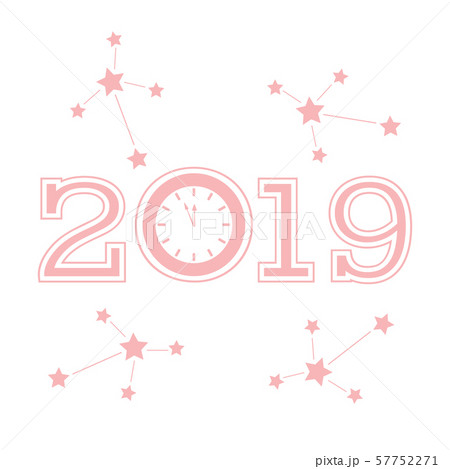 Vector new year background with clock and stars 57752271