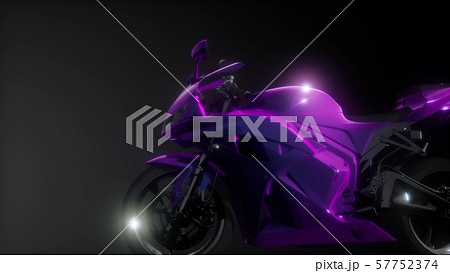 moto sport bike in dark studio with bright lights 57752374