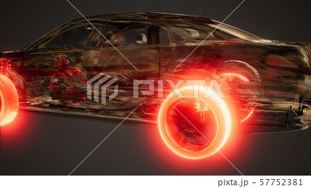 Car Wheels Glowing in Car Car Wheels Glowing in Car 57752381