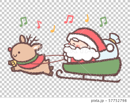 Santa Reindeer Sleigh Stock Illustration