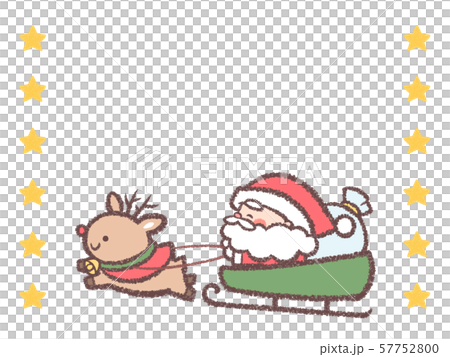 聖誕老人馴鹿雪橇明星框架 57752800