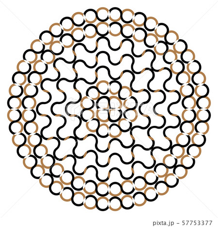 Round shape with circle dots. Vector chain template texture. Round shape with circle dots. Vector chain template texture. 57753377