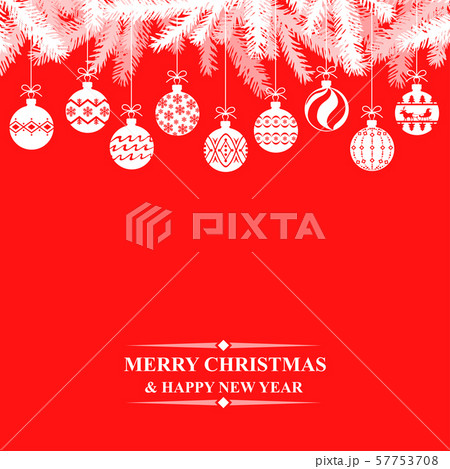 Christmas greeting card with balls 57753708