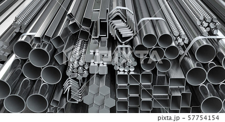 Different metal rolled products. Stainless steel 57754154
