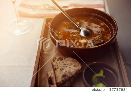 Traditional Hungarian hot goulash soup 57757684
