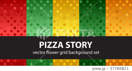 Flower pattern set Pizza Story. Vector seamless 57760821