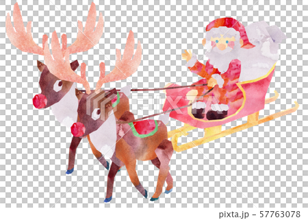 聖誕老人騎著雪橇，紅鼻子走 57763078