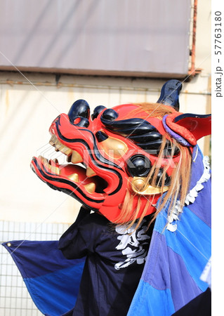 石岡のお祭り、獅子頭の舞 関東三大祭りの写真素材 [57763180] - PIXTA