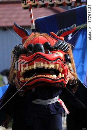 石岡のお祭り、獅子頭の舞 関東三大祭りの写真素材 [57763185] - PIXTA
