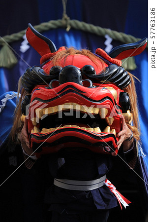 石岡のお祭り、獅子頭の舞 関東三大祭りの写真素材 [57763186] - PIXTA