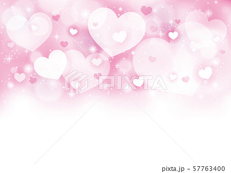 ハートのキラキラ背景　ピンク 57763400