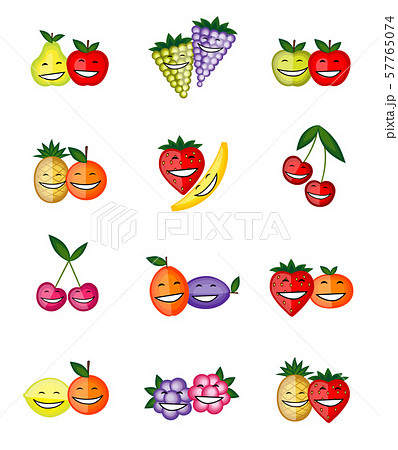 Funny fruits smiling together for your design Funny fruits smiling together for your design 57765074