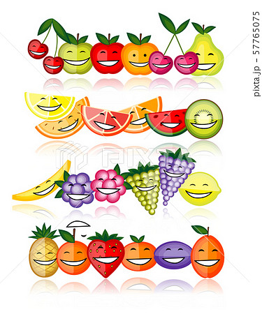 Funny fruits smiling together for your design Funny fruits smiling together for your design 57765075