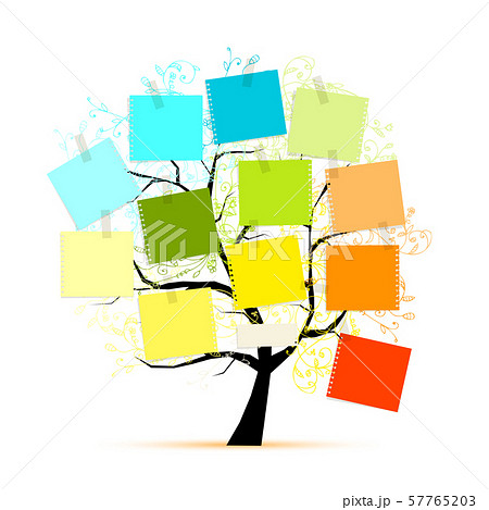 Art tree with stickers for your design 57765203