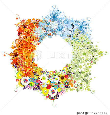 Four seasons frame - spring, summer, autumn, 57765445