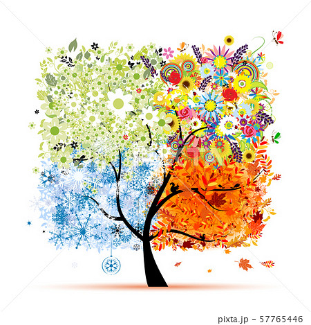 Four seasons - spring, summer, autumn, winter. Art 57765446