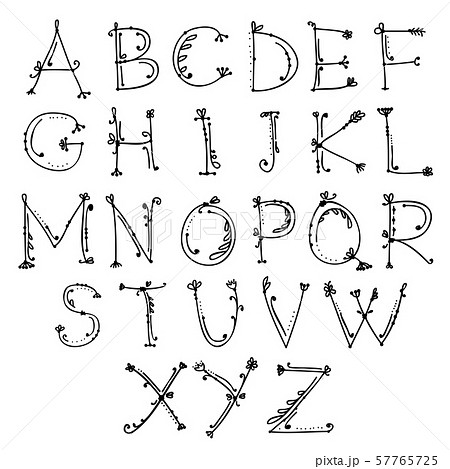 Sketch of floral alphabet for your design Sketch of floral alphabet for your design 57765725