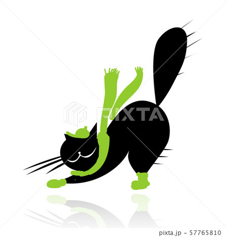 Funny black cat in fashion clothes for your desing Funny black cat in fashion clothes for your desing 57765810