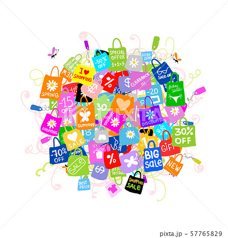 Big sale concept with shopping bags for your 57765829