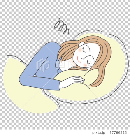 不眠に悩む女性のイラスト 睡眠のイラスト素材