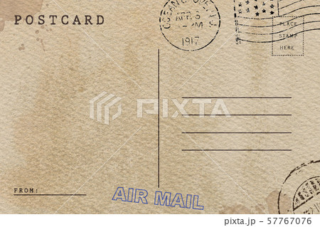 Backside of blank postcard with dirty stain Backside of blank postcard with dirty stain 57767076