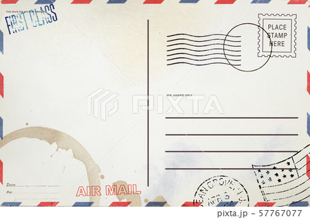 Backside of blank postcard with dirty stain  57767077